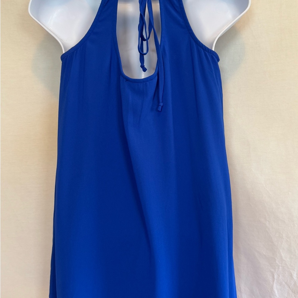 D-161 My Michelle Blue with Colorful Embroidered Detail Sleeveless MIDI Dress - Picture 9 of 12